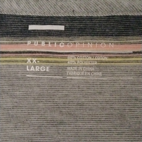 Public Opinion Men's Horizontal Stripes T-SHIRT Sz. XXL - Picture 3 of 6